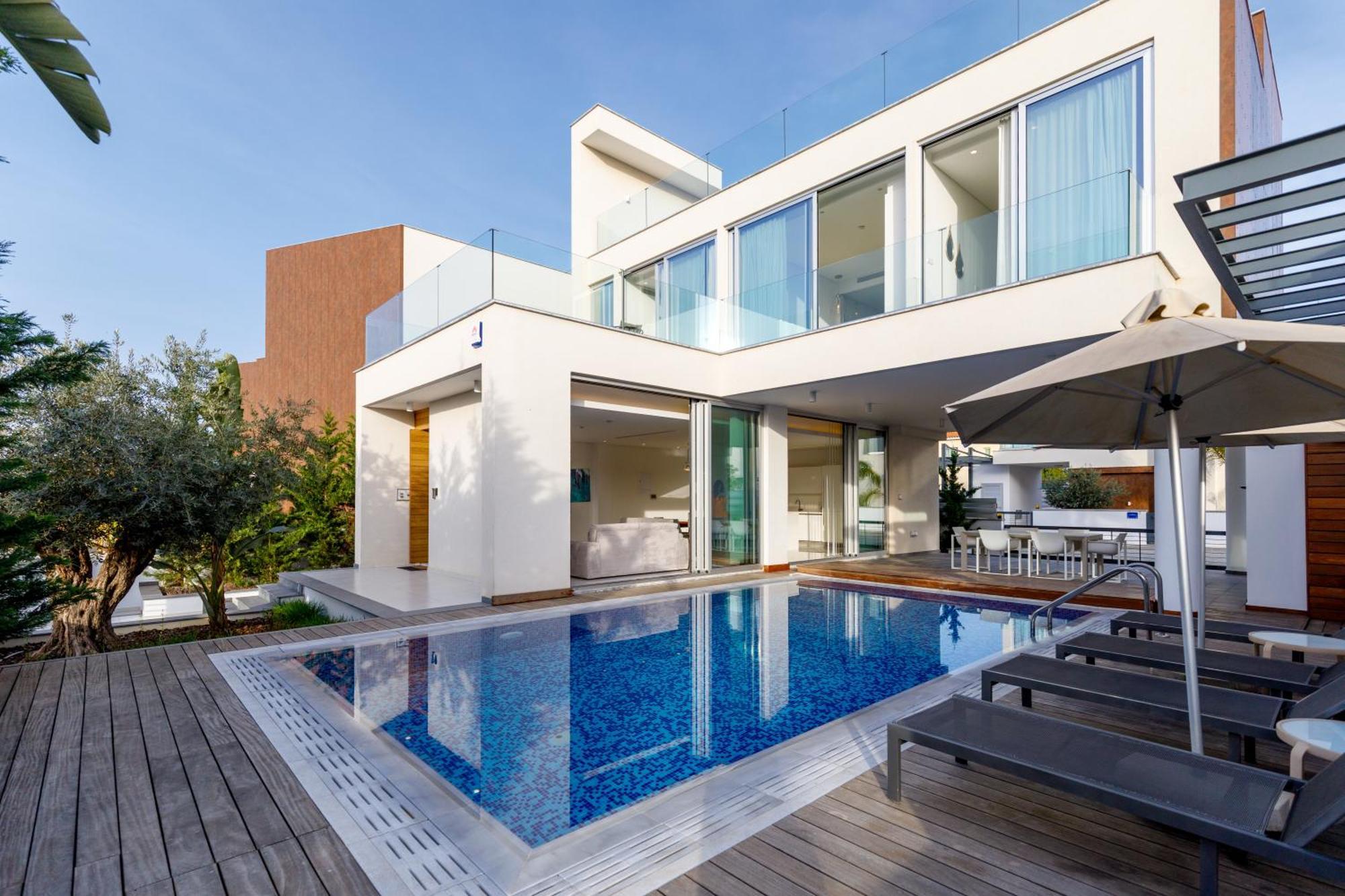 Seaview Luxury Villa Jacuzzi & Pool! 2 Min Beach Protaras Esterno foto